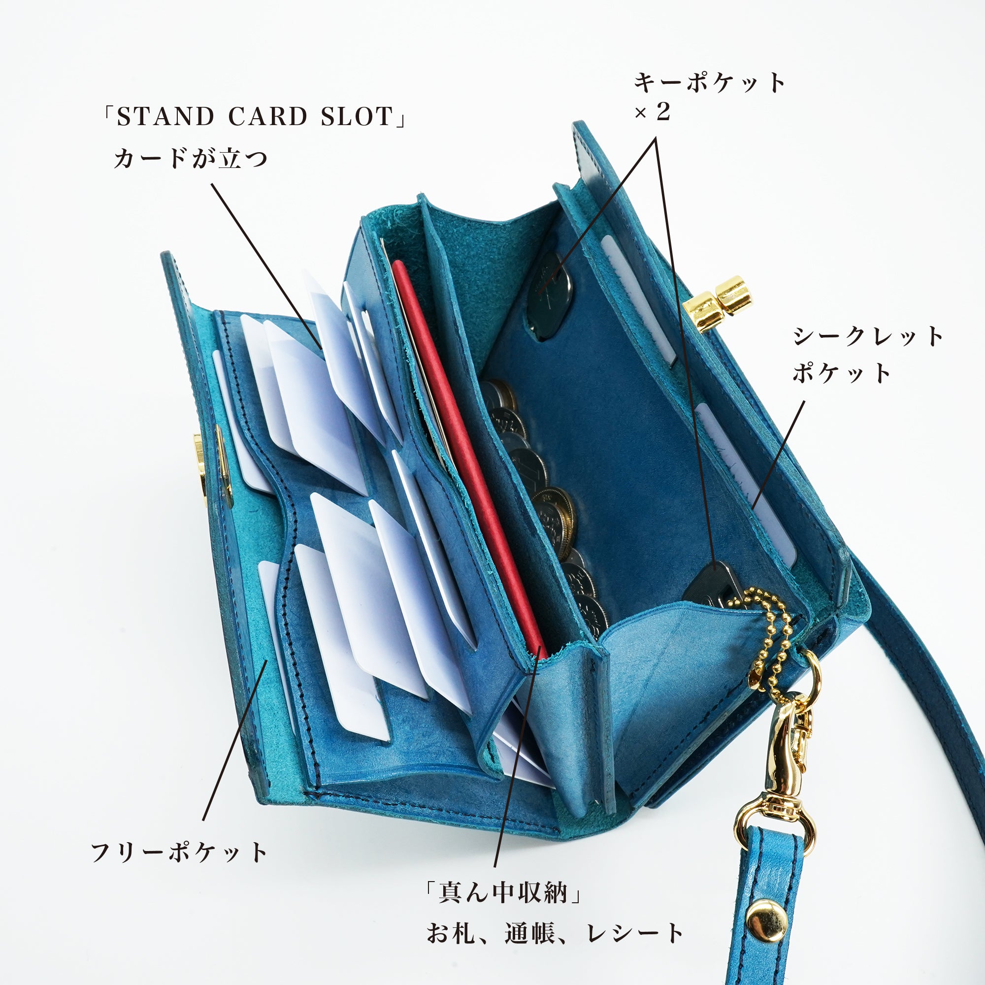 コンパクトにおでかけ!『1秒ショルダー®︎wallet』 秒でサクッと、片手だけでお支払い!スマホも入る!小さく速いお財布ショルダー