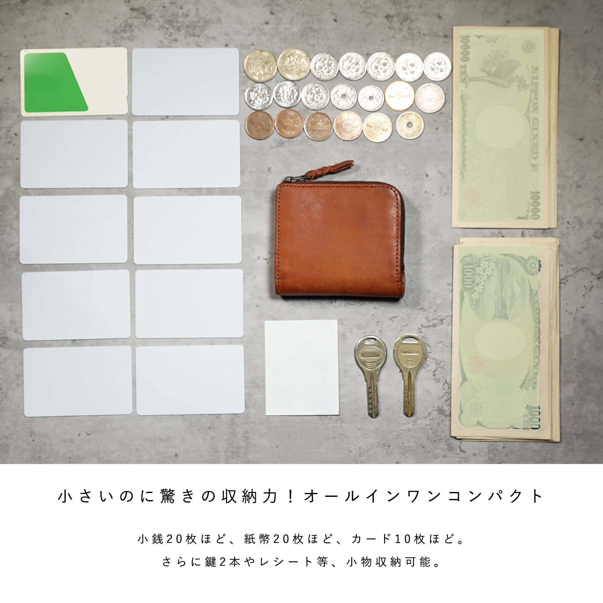 クイックなお支払いを追求した、オールインワン コンパクトLファスナー2つ折り財布 micro wallet LF /graffi(マイクロウォレットLF / グラフィー)