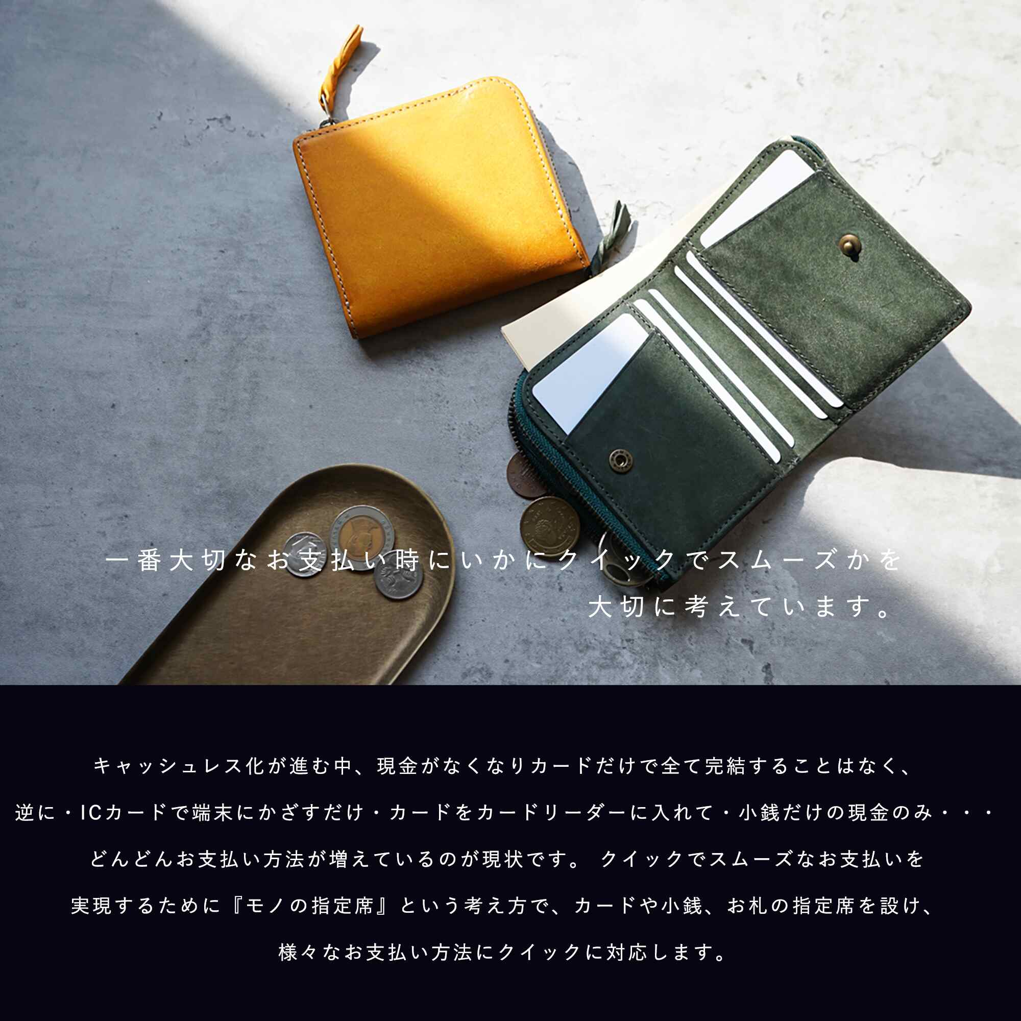 クイックなお支払いを追求した、オールインワン コンパクトLファスナー2つ折り財布 micro wallet LF /graffi(マイクロウォレットLF / グラフィー)