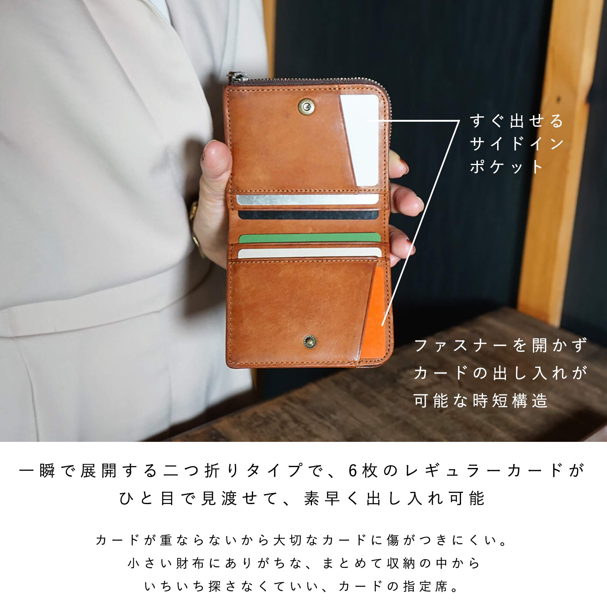 クイックなお支払いを追求した、オールインワン コンパクトLファスナー2つ折り財布 micro wallet LF /graffi(マイクロウォレットLF / グラフィー)