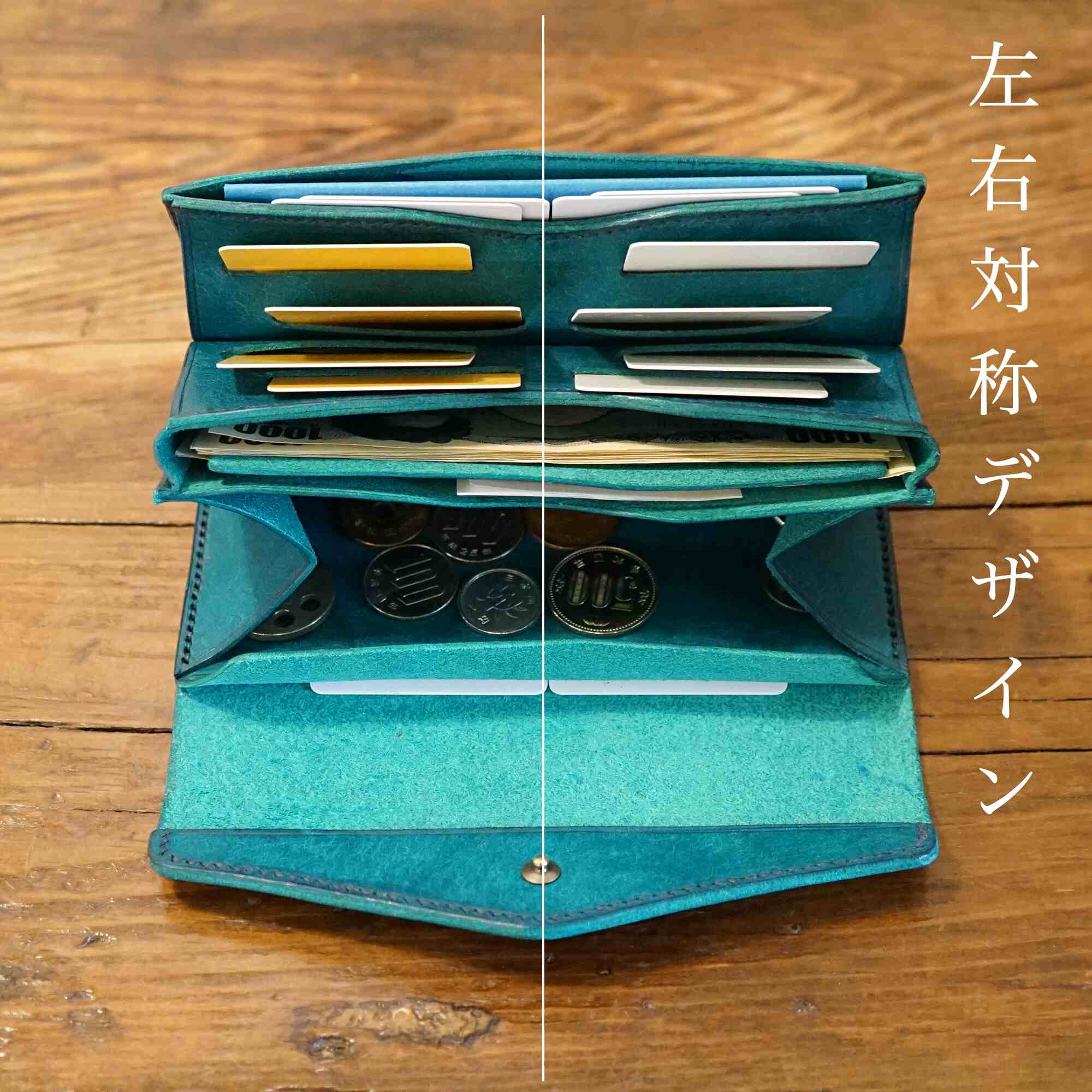 「カードが立つ／小銭が広がる」小さい長財布 stand up wallet GA/ graffi（スタンドアップウォレットGA/ グラフィー）