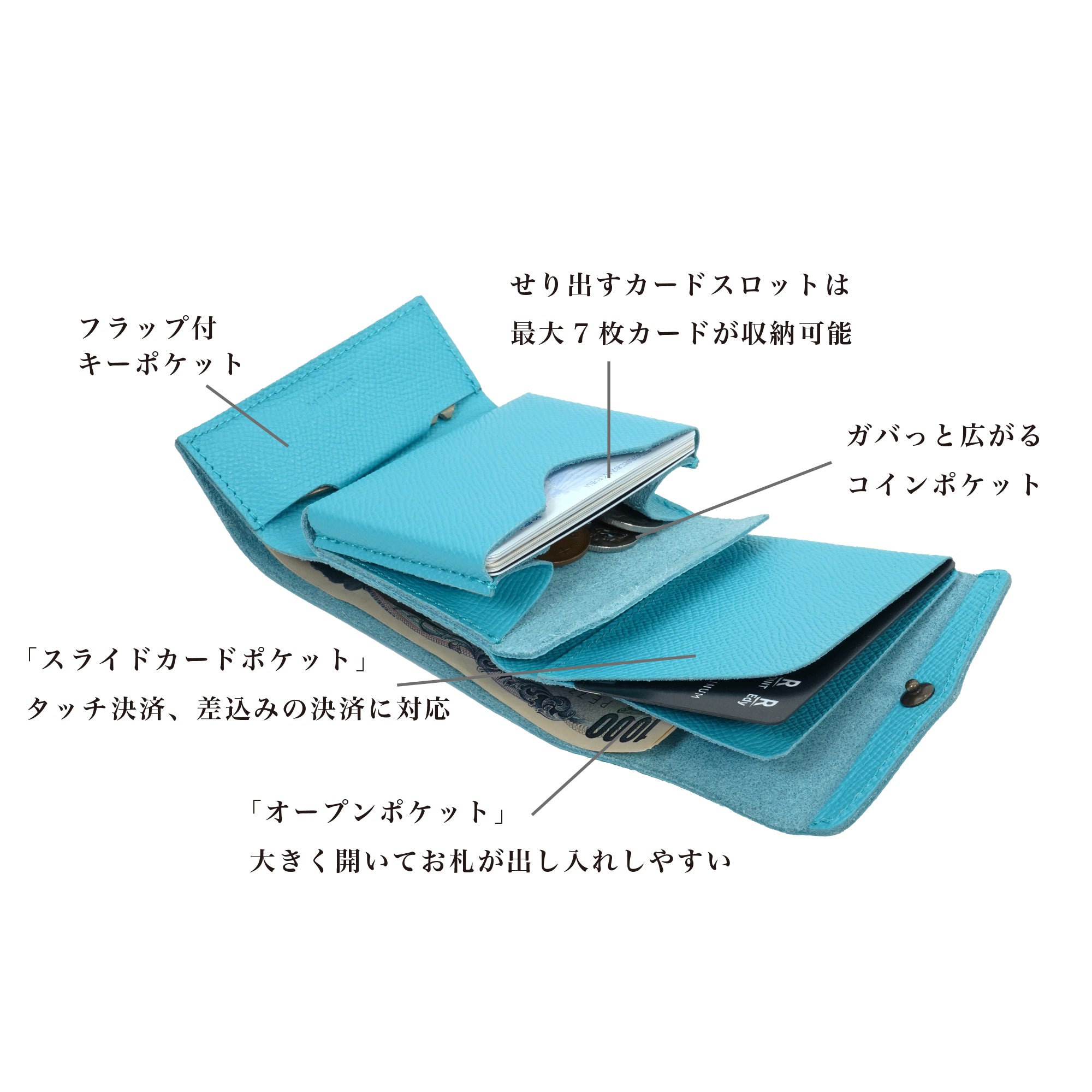 旅先でも、軽やかに。カードサイズの極小三つ折り財布『timik airyティ