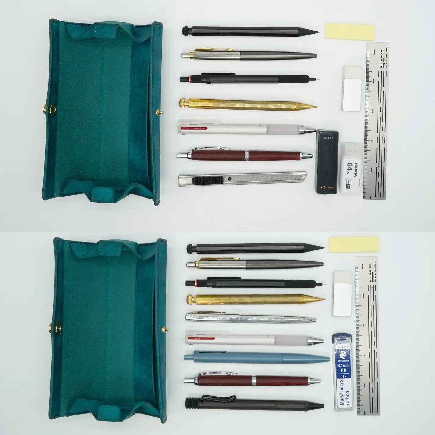 美と機能を極めた、至高のスリムペンケース。置いたまま、片手で